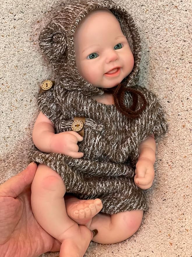Full Body Silicone Baby Dolls -16 Inch Realistic Handmade Newborn Boy Dolls Anatomically Correct Real Baby Doll Weights
