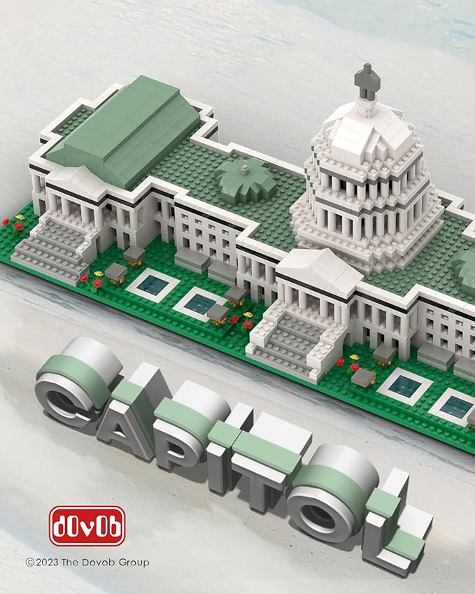 dOvOb Micro Mini Blocks United States Capitol Building Set, 2888 Pieces Bricks, 3D Puzzle Collection Model Kit as Gift for Adults or Kids