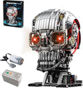 Mechanical Skull Building Block Set 3D Poseable Model with Mandibular Teeth Bite Drive can be driven by hand or motor for STEM Toys for Kids & Adults Perfect for Horror Fans & Gothic Room Decor