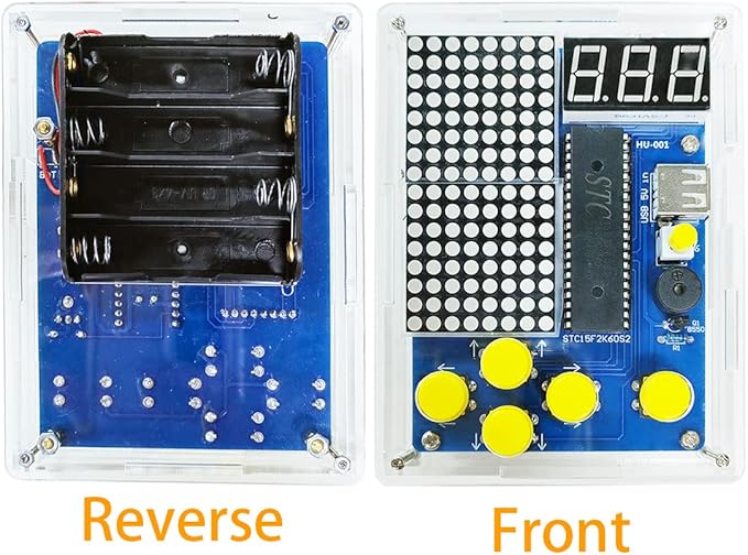 Gikfun Soldering Practice Kit with 4 Retro Games - DIY Electronics Project for STEM Learning, School, Home w/ Acrylic Case EK1987 (Pack of 2)