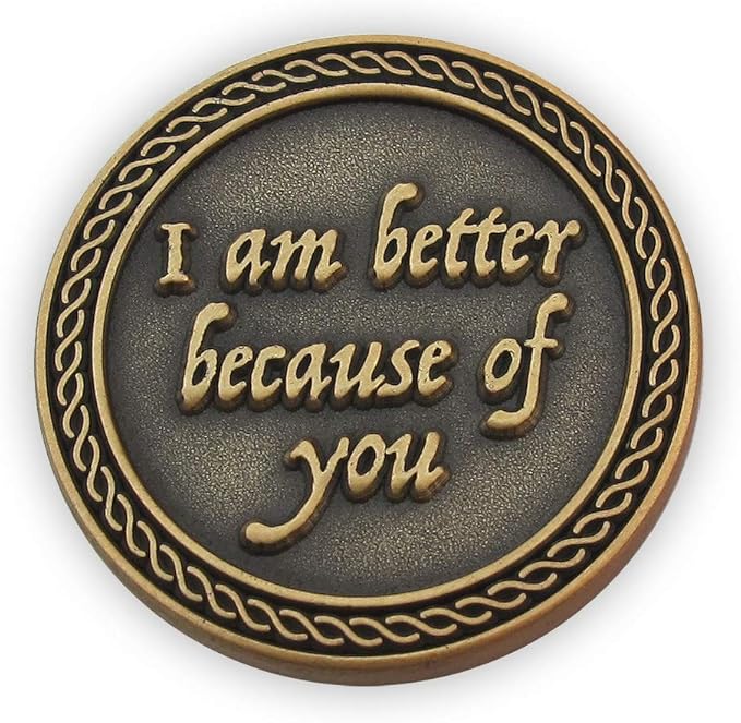 Bulk Set of 3 Romantic Love Expression Coins, You Complete Me, I am Better Because of You, Anniversary Pocket Tokens for Date Night, Love Gift for Men & Women, from Him or Her