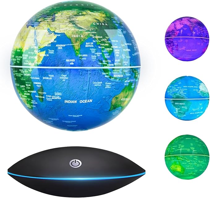 Flagest Magnetic Levitation Floating Globe Rotating Globe - Touch Control and Gradient Night Light Color Globes- Birthday Anniversary Gift(6 Inches)