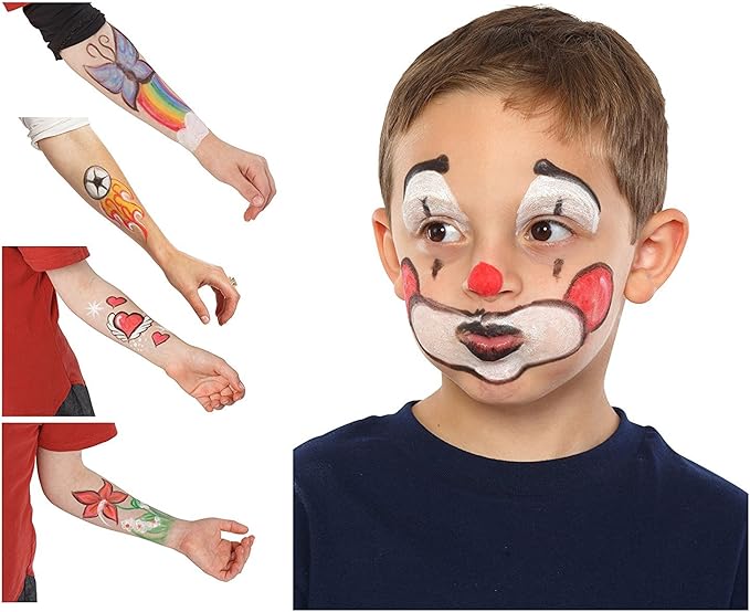 Dress Up America Face Paint Crayons -Safe Non-Toxic Face And Body Paint Made in Taiwan - Halloween Makeup Face Painting Kit for Kids & Adults (32 crayon set)