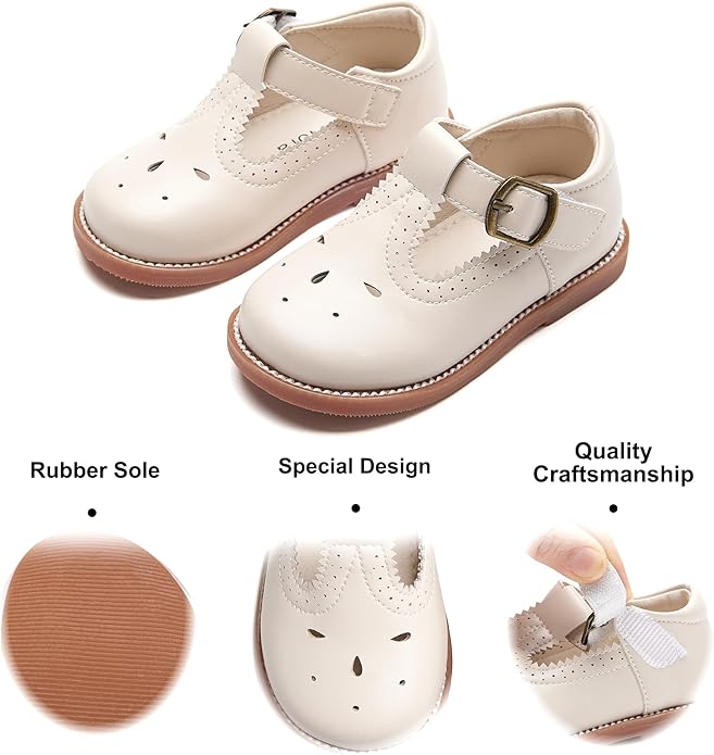 Felix & Flora Toddler Little Girl Mary Jane Dress Shoes - Ballet Flats for Girl Party School Shoes