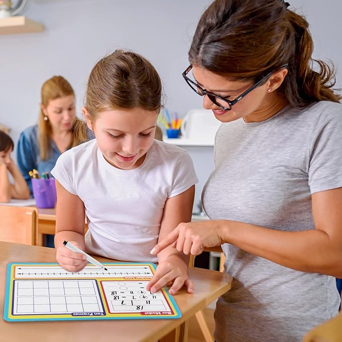 Dry Erase Number Line Whiteboard, 9" x 12" Double-Sided 120 Number Chart, Math Manipulatives White Board for Kids Students, Classroom and Home, Small White Board Dry Erase (Number Line)
