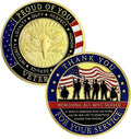 Thank You for Your Service Challenge Coin – Military Veteran Commemorative Gift for Army Navy Air Force Marines Coast Guard – Veterans Day, Retirement, Patriotic Keepsake