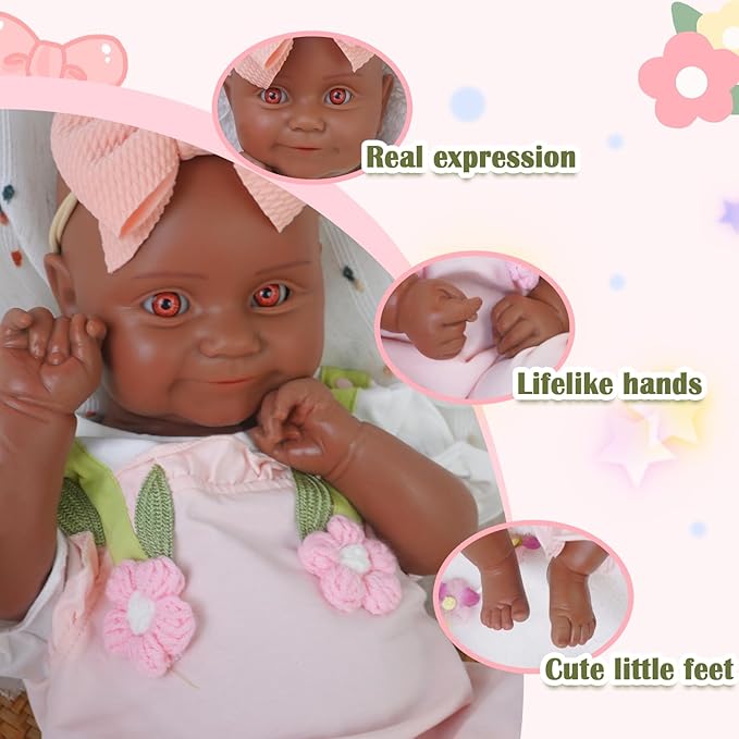 Special Edition, Girl 20 in, Full Silicone Baby Doll, Realistic Baby Dolls, Realistic Veins & Pose, Not Vinyl, Reborn Baby Dolls Silicone Full Body, Gift Set