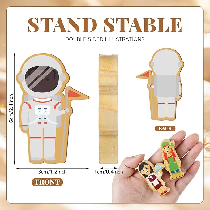 Kathfly 36 Pcs Wooden Community Helpers Community Wooden Toy Preschool Little Professionals Block Character Set Multicultural Career Figurines Creative Play Social Emotional Learning Wood People Toy