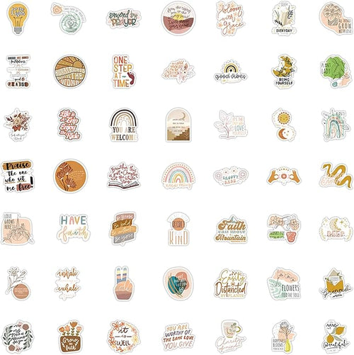 100PCS Boho Inspirational Stickers, Vintage Motivational Aesthetic Stickers for Women Adults Kids Teen Teachers, Retro Vinyl Waterproof Positive Decals for Laptop Water Bottles Phone Scrapbook