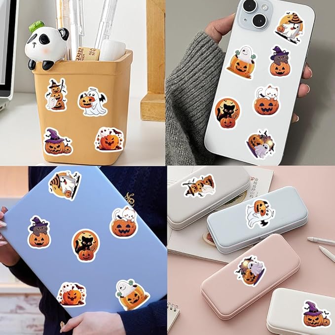 500PCS Halloween Pumpkin Theme Stickers, Vinyl Waterproof Holiday Stickers,Halloween Goodie Bag Stuffers, Teens Party Favors Gifts Party Supplies Decorations