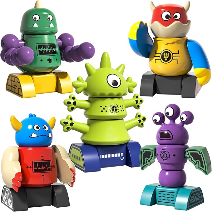Magnetic Robot Toy for Kids 3-5, 35 PCS STEM Educational Playset with Storage Box, DIY Stacking Monster Robots, Toddler Creative Alien Toys Gift for Boys Girls (Christmas Birthday)