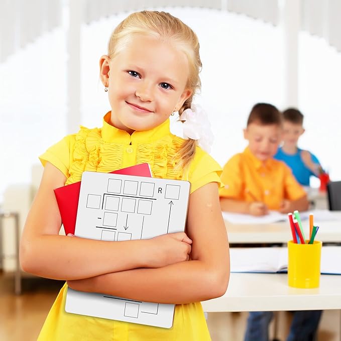 SCRIBBLEDO Dry Erase Division White Board 9x12Inch Small Division Chart Durable Portable Double Sided Math Manipulatives Practice Whiteboard for Kids Students Classroom and Home Long Division Lapboard