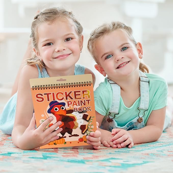 Thanksgiving Stickers for Kids Learning - Sticker Book for Ages 4-8, Boys & Girls Decorations & Party Favors
