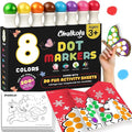 Chalkola 8 Washable Dot Markers for Toddlers 1-3 | with 20 Page Coloring Activity Book Kit, Bingo Daubers | Preschool Paint Dot Art Set - Toddler Arts and Crafts Supplies for Kids Ages 2-4 Years Old
