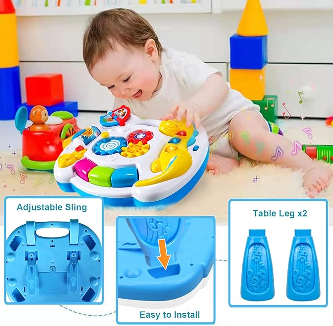 Music Baby Activity Center Toy 12-18 Months Activity Table Baby Toys 12 to 18 Months Early Learning 12 Month Old Toddlers Christmas Birthday Gifts for 1 2 3 Year Old Infant Kids