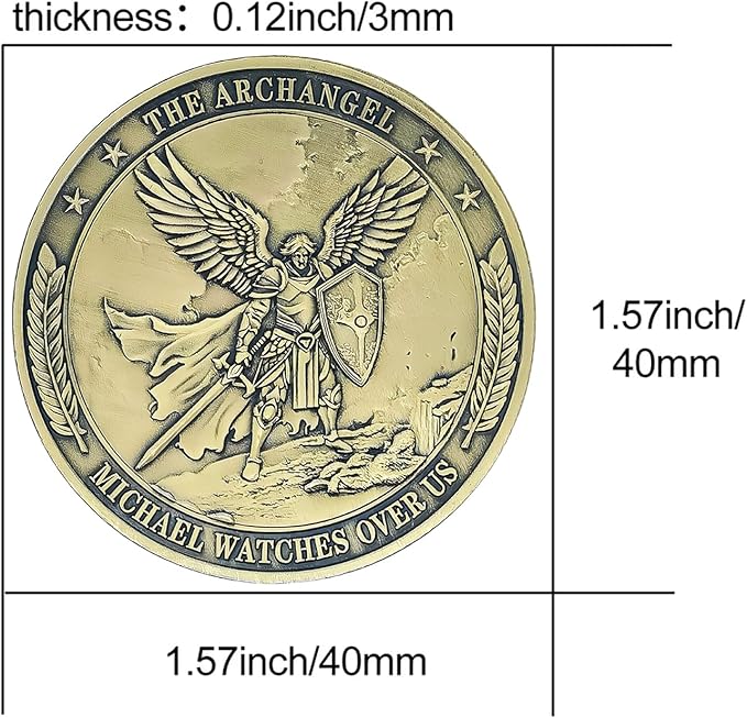Archangel Saint Michael Challenge Coin Religious Coins Christian Collectors Coin (Pack of 3)
