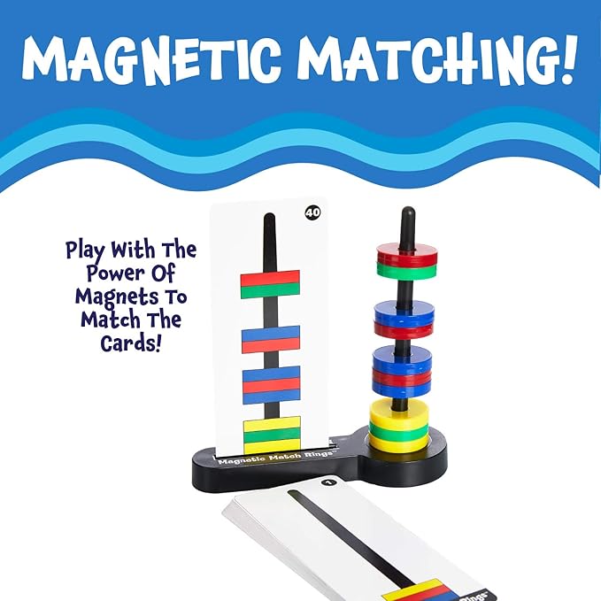 Magnetic Match Rings, Magnet Matching Game STEM Learning Toy for Kids