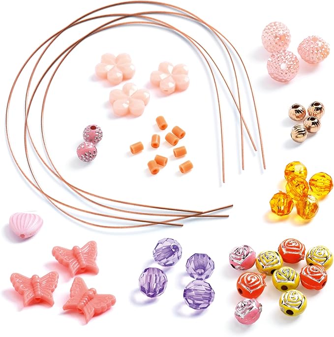 DJECO Headband Making Kit for Girls - DIY Fashion Headbands, Make Your Own Hair Accessories Set, Fun & Creative for Family & Friends - DIY Beaded Jewelry Kit & Craft for Kids Ages 10+