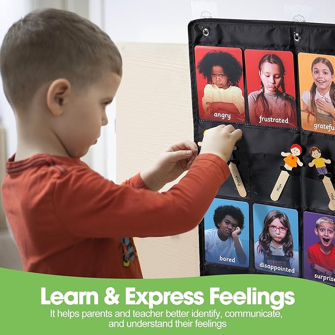MEROCO Emotion Cards for Kids Aba Therapy Materials Autism Social Emotional Learning Activities Emotions Flash Cards with Feelings Chart Calm Down Corner Supplies Speech Therapy Materials for Toddlers