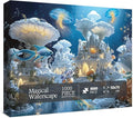 Magic Ocean Mushrooms Castle Puzzles for Adults 1000 Pieces Nature, Fantasy Fish Jellyfish Art Jigsaw Puzzles, Impossible Hard Challenging Puzzle