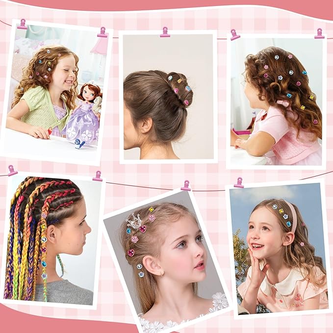 Hair Gem Stamper Kit,Bling Hair Jewels for Girls, Hair Styling Tool with Reusable Shining Diamonds, Christmas Birthday Arts & Crafts Gift for 5-12 Year Old Girl