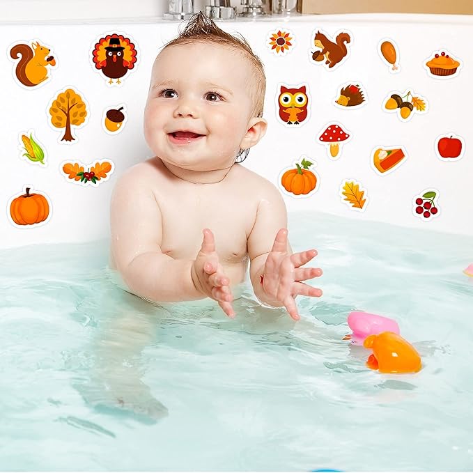 20 PCS Autumn Clings Fall Thick Gel Cling Window Gel Decals Stickers for Kids, Toddlers and Adults Home Airplane Classroom Nursery Autumn Fall Thanksgiving Party Supplies Decorations (Thanksgiving)