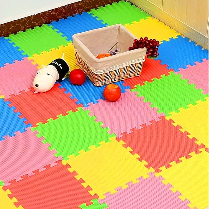 Kangler Kids Puzzle Play Mats, 20pcs Extra Large Colorful Foam Flooring Tiles, Interlocking Floor Mats with Borders for Children Infant Baby Crawling, Exercise, Playroom, Play Area, Baby Nursery