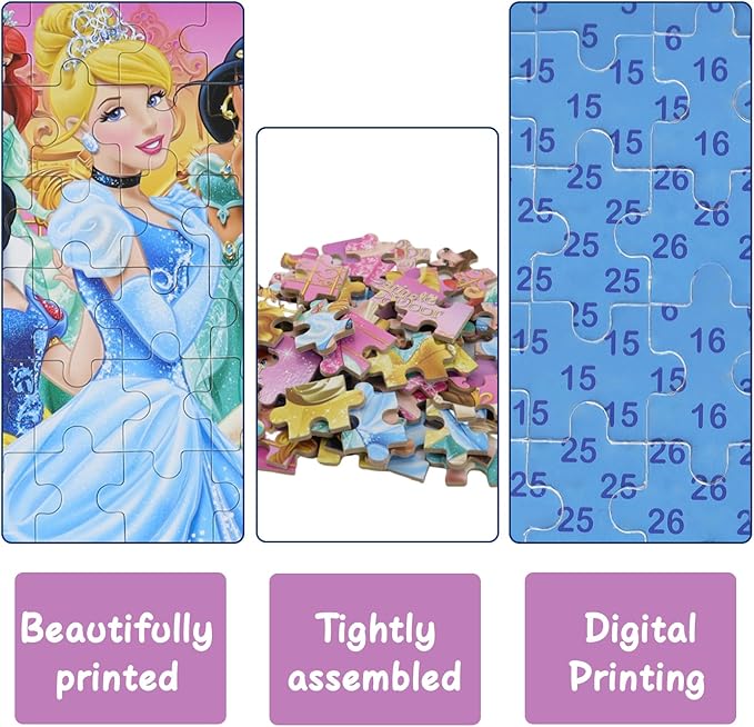 Wooden Princess Puzzles, 60 Pieces, Ages 3-5, Educational Jigsaw Puzzles for Kids, Girls and Boys Toys in Metal Box, 60 Count (0678)