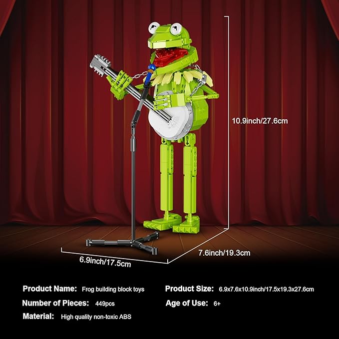 The Muppets Show Building Set, Frog Model Toys, Action Figure Blocks Kit, Frog Creative Gifts for Boys Girls, Compatible with Lego Animals, Suitable for Kids Aged 6+ (499 PCS)