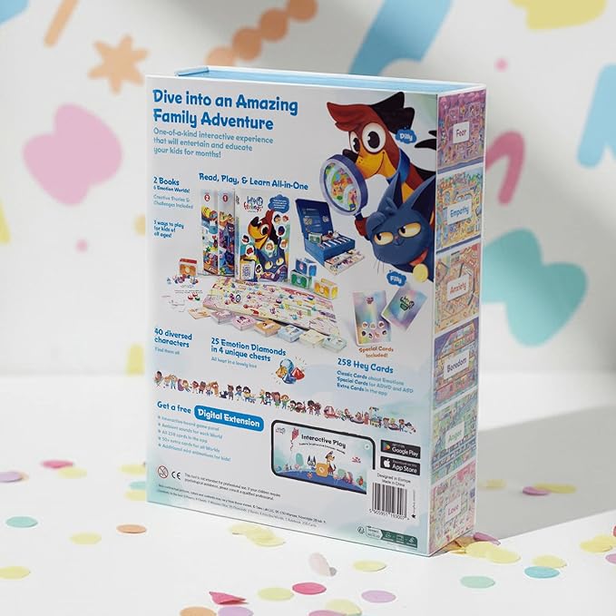 Hey Feelings™ Deluxe Game & Book Set | The Award-Winning SEL Board Game for Kids 3-9 to Navigate Big Emotions, Build Empathy & Reduce Tantrums | Fun Family Connection & Therapy Game, Expert-Designed