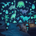 Glow in The Dark Dinosaur Wall Decals, Glowing Dinosaur Wall Stickers Colorful Large Removable self-Adhesive Decal for Ceiling Boys Bedroom Kids Baby Nursery Living Room Decoration