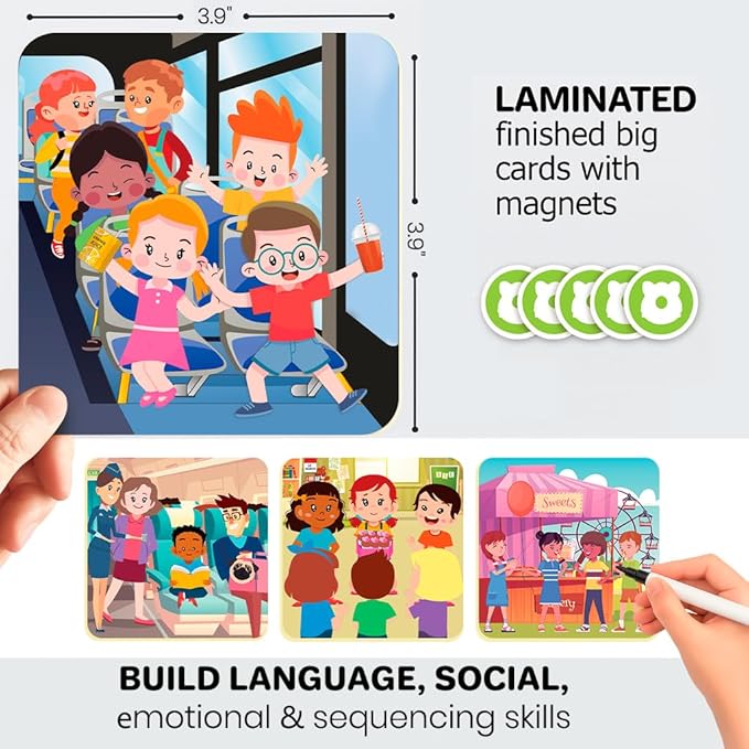 QUOKKA Sequence Speech Therapy Toys for Toddlers 3-4 - Autism Learning Materials for Kids 5-7 - Create a Story Cards Sentence Building - ABA Therapy Social Skills - Storytelling Picture Game
