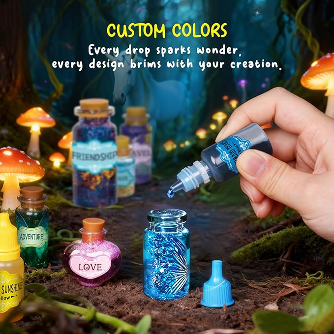 Fairy Unicorn Magic Potion Kits for Girls - 22PCS Bottles Kids Potion Making Kit, Mystery Magic Mix Kit for Kids Age 6-8&8-12, Creative Craft Toy for Christmas Halloween Birthday Party