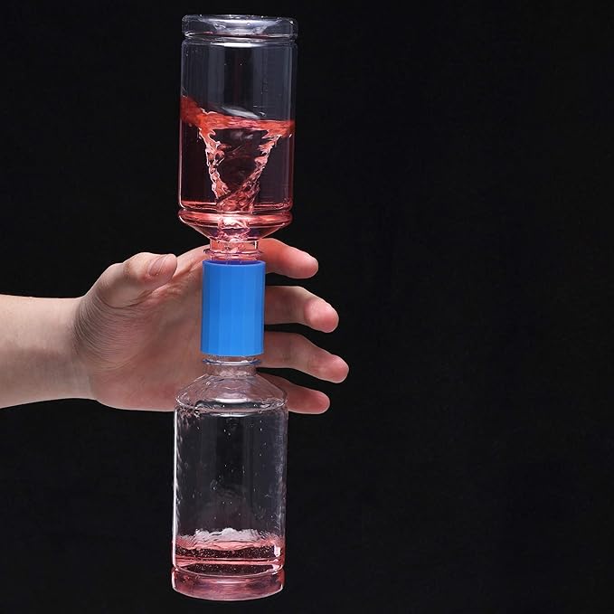 25 Pieces Tornadoes in A Bottle, Plastic Tornado Bottle Connector Cyclone Tube Vortex Connector for Scientific Experiment, 5 Colors (Pack of 2)