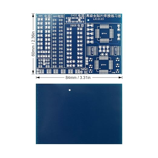 Soldering Practice Kit DIY Blue PCB 0606 Series Resistors SMD SMT Electronics Projects Soldering Kit Simple Welding Skills Learn Soldering Kit for Beginners (02L0804)