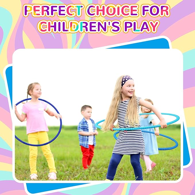 Sratte 8 Pcs Color Hoop Detachable Adjustable Hoop Exercise Ring Plastic Toys for Teens Games Gymnastics Dog Agility Equipment Party Decor, 4 Colors