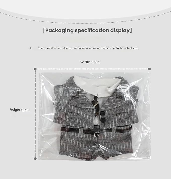 Four-Piece Suit for Doll 17cm/6.7in, Doll Clothes Set ,Soft Premium Fabric Dress Up Accessories Suit (Grat Suit Set)