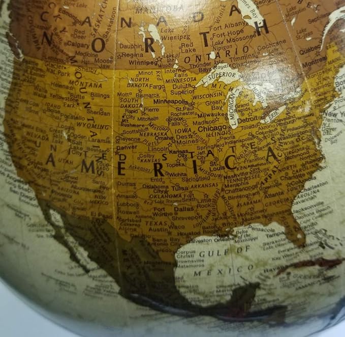Replogle Andorra Globe, 12" Desktop World Globe, Raised Relief, Up-to-date Cartography, Smart Intelli-enabled World Map, Made in the USA, Antique