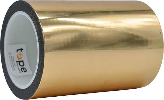 WOD MPFT2 Gold Metalized Polyester Mylar Film Tape with Acrylic Adhesive, 6 inch x 72 yds. Vibrant Mirror Gold Tape, Decor Tape for Detailing Accent Wall, Graphic Arts, Car and Boat Trim