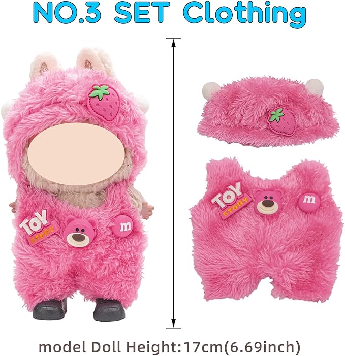 4 Pack—17cm Doll Clothes,Premium Doll Outfit with Accessories,Doll Princess Skirt,Cute Clothes Outfit for 17cm Dolls,End Dolls Fashion Clothing Set(No Dolls and Shoes) (Set N)