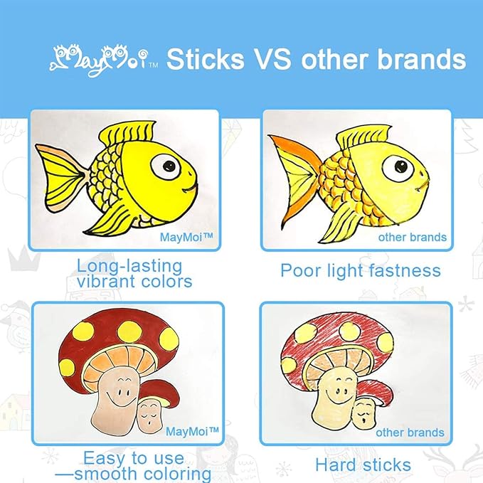 Tempera Paint Sticks - 24 Bright Colors, Quick Drying, Easy to Color and Washable Crayons for Kids and Students