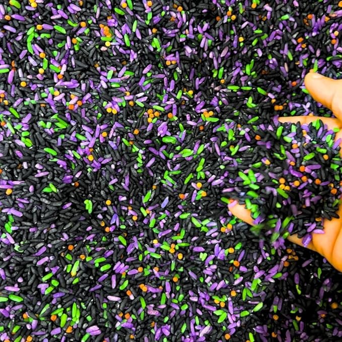 Halloween Sensory Bin Fillers for Kids Colorful Rice | Spooky Sensory Play Kit | DIY Halloween Theme Activity Rice Mix Imaginative Play| Halloween Kids Gift & Party Favors | Preschool Fun | 18 months+