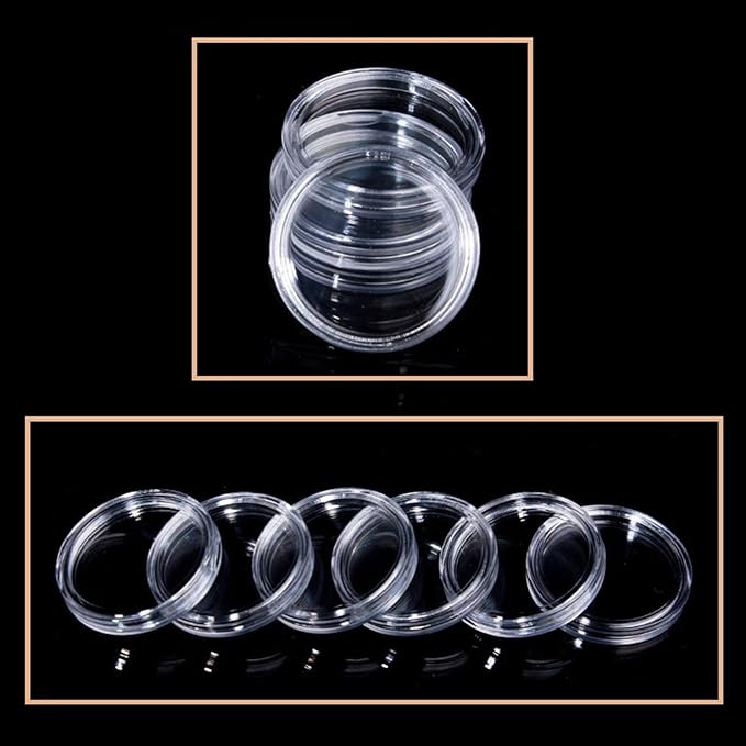 240 Pcs 30mm Coin Capsules Holder with Foam Gasket and Plastic Storage Organizer Box, 5 Sizes (17/20/25/27/30mm) Coins Collector Case Protector for Coin Collection Supplies