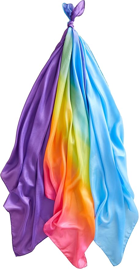 Sarah's Silks Set of 3 Playsilks | Rainbow, Sky Blue, and Purple
