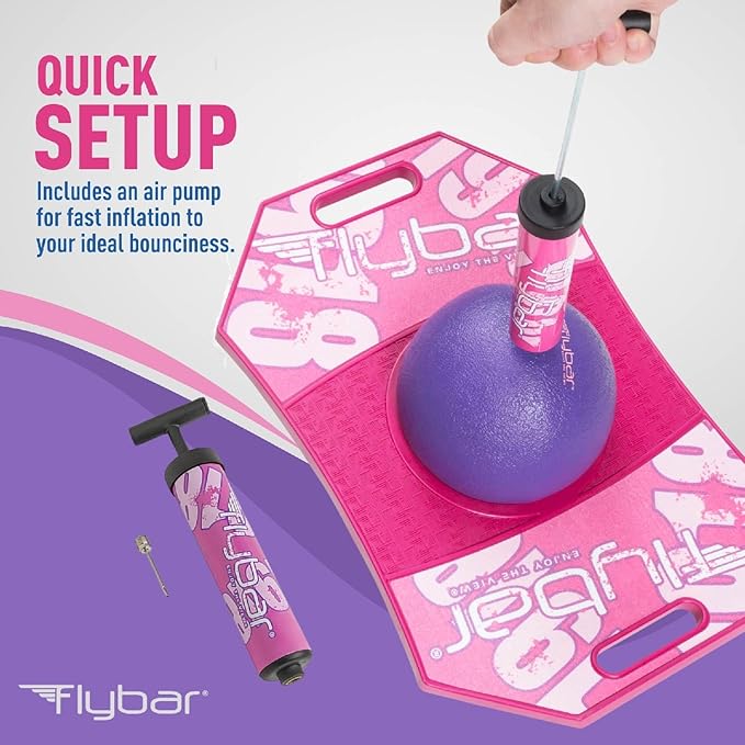 Flybar Pogo Trick Ball for Kids – Balance Bounce Board with Anti-Slip Deck – Pump Included - Indoor & Outdoor Toys for Boys and Girls Fun Way to Reduce Screen Time Supports up to 160 lbs – Ages 6+