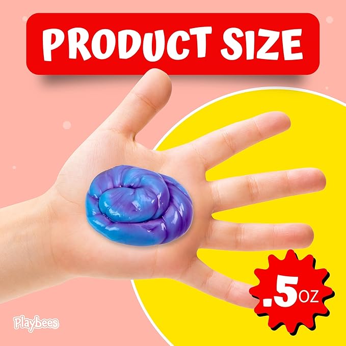 Playbees Color Changing Therapy Putty 12 Pack - Silly Mini Putty Thinking Slime for Sensory Play, Educational Games, Fidget Putty 8-15 - Heat Sensitive Magical Color Shifts - Slime Favors 0.5 Oz