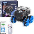 PEMENOL DIY Soldering Robot Car Kit for Teens Aged 15+, Mecanum Wheels 360° Omnidirectional Movement, Dual Remote & WiFi Control, STEM Electronics Project Present for Students & Hobbyists