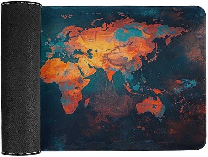 World Map Mouse Pad Large Extended Computer Full Desk Pad 23.6x11.8 inch Computer Mouse Mat Keyboard for Home Office Gaming