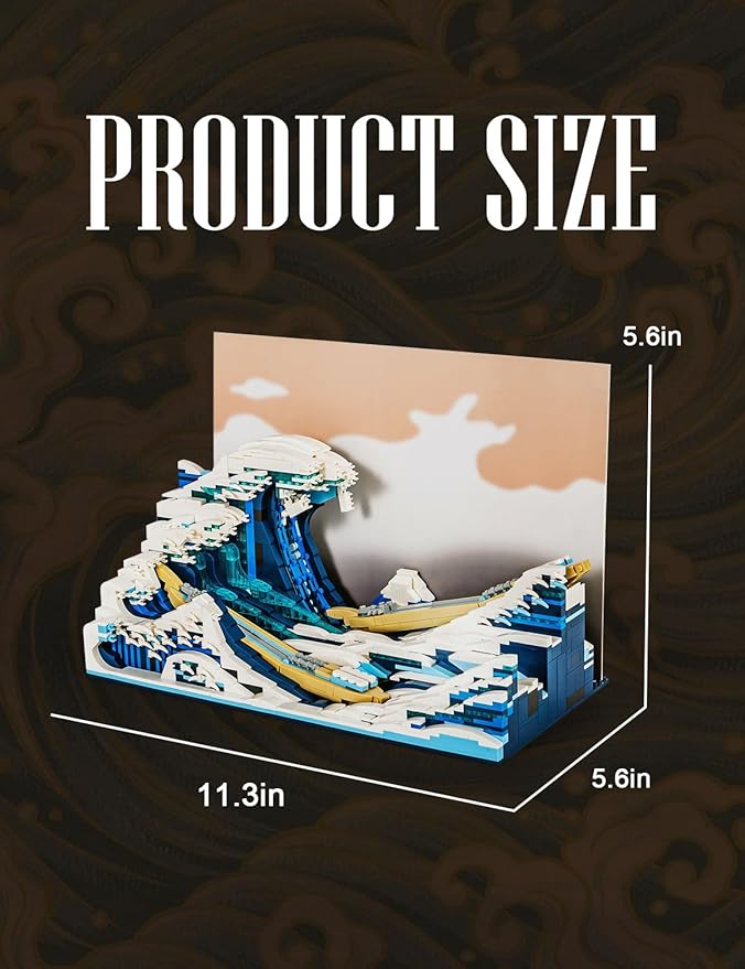 SEMKY The Great Wave Mini Building Block Set (1786 Pieces) -Building Blocks Gifts for Kid and Adult