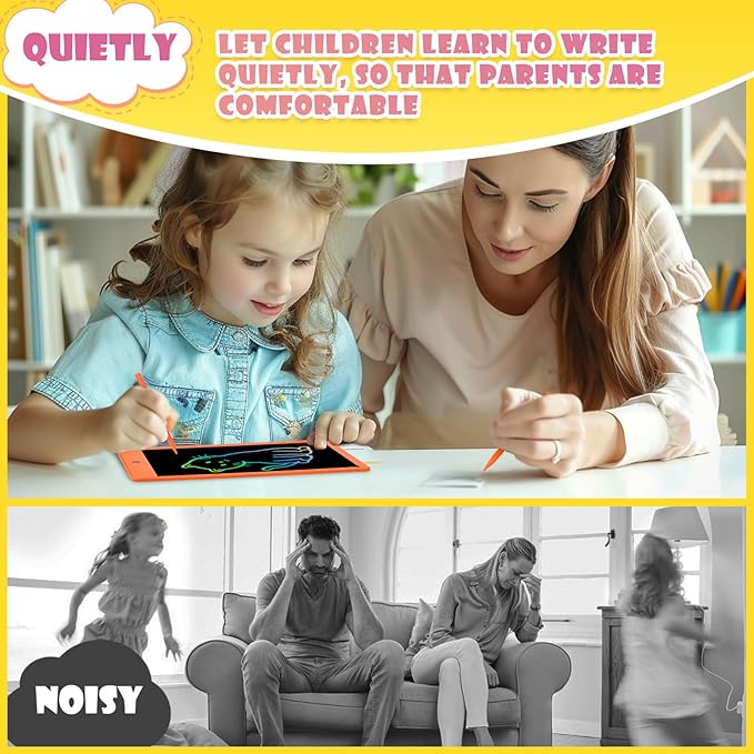 EooCoo Toys for Ages 3-7, Drawing Pad for Kids, 10 Inch LCD Writing Tablet, No Mess Coloring Books for Kids, Travel Games Girls Gifts, Educational Toys for 3 4 5 6 7 Years Old Girls